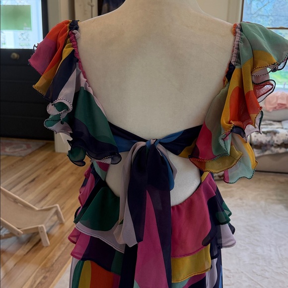 Hutch Multicolor Abstract Ruffle Maxi Dress - Picture 9 of 11